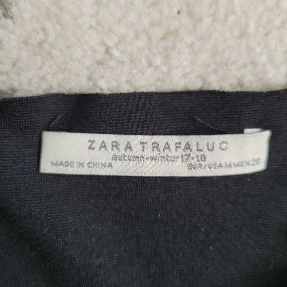Zara Black Green Laced Faux Leather Mini Slip Dress Size M - Picture 4 of 4